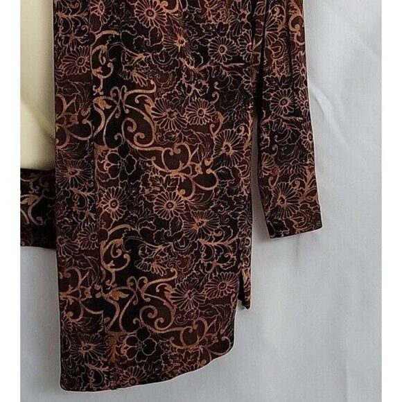 Draper's & Damon's Cardigan Blazer vtg Y2K XL Retro Open Kimono earth tones EUC - Picture 8 of 12